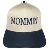 25 MOMMIN' Embroidered Snapback Trucker Hat - Cream / Black