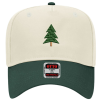 Copy of Etsy Backgrounddesigns (6) Christmas Tree Embroidered Snapback Trucker Hat - Cream / Hunter Green