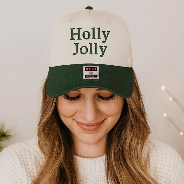 Holly Jolly Embroidered Trucker Hat detail view 2