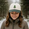 il_fullxfull.7506058806_4a3t.jpg Christmas Tree Embroidered Trucker Hat detail view 2