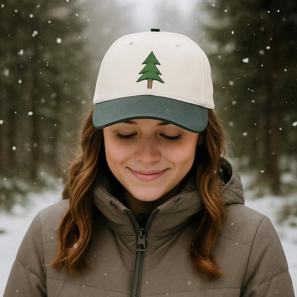 il_fullxfull.7506058806_4a3t.jpg Christmas Tree Embroidered Trucker Hat detail view 2
