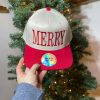 Merry Christmas Embroidered Trucker Hat detail view 3