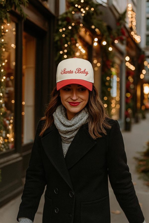 il_fullxfull.7506091826_69vv.jpg Santa Baby Embroidered Trucker Hat detail view 3