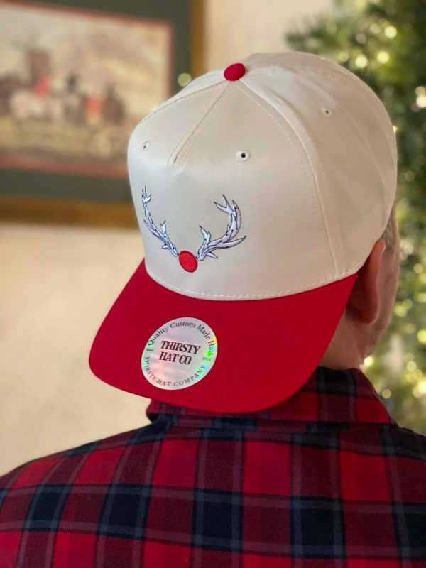 Rudolph Red Nose Reindeer Embroidered Trucker Hat detail view 4