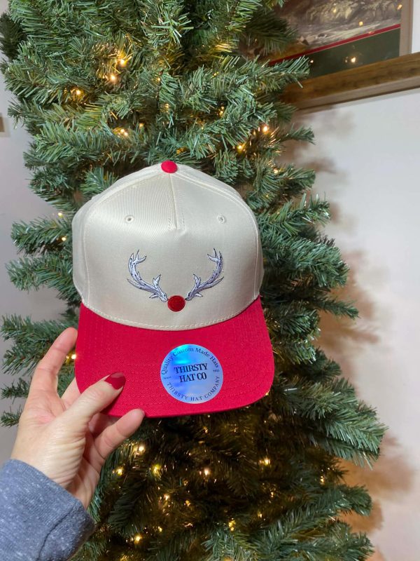 Rudolph Red Nose Reindeer Embroidered Trucker Hat detail view 3