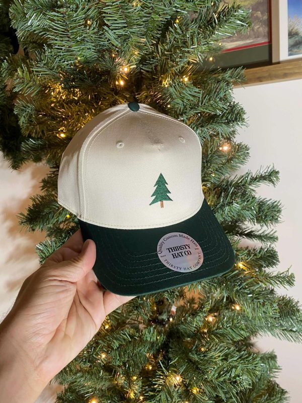 il_fullxfull.7553986375_qp0n.jpg Christmas Tree Embroidered Trucker Hat detail view 4